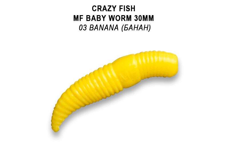 MF Baby worm 1,2&quot; 30mm barva 3 kreveta