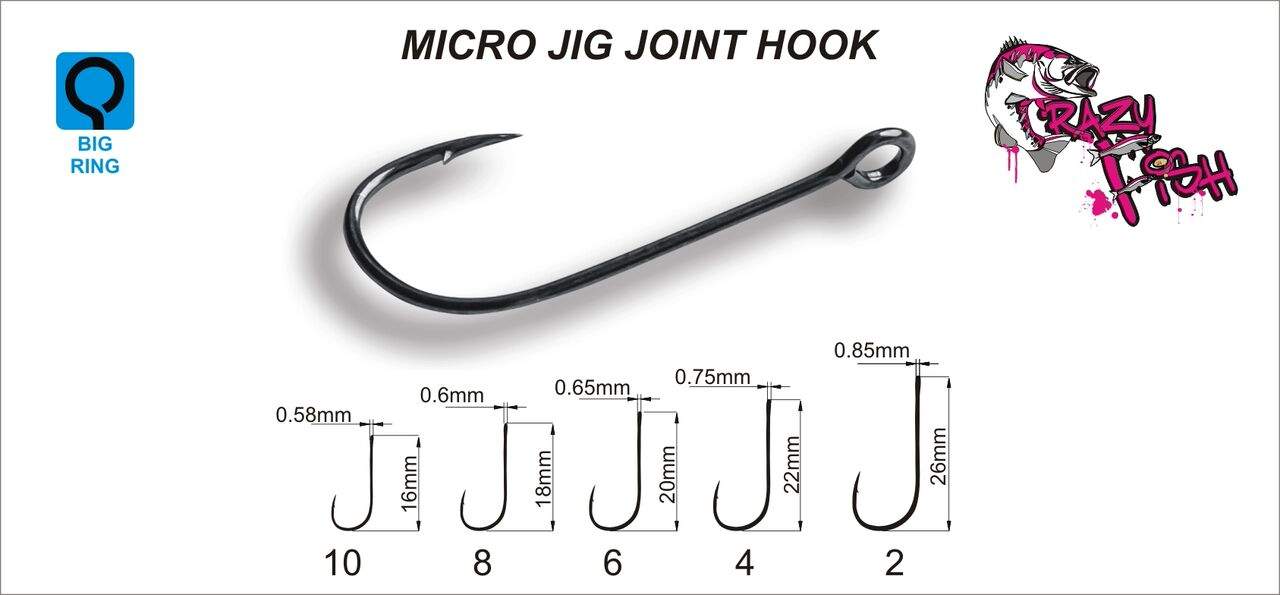 Háček Micro Jig Joint Hook vel. 2, balení 10 ks